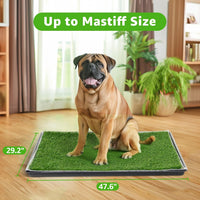 Dog Grass Pad with Tray for Dogs Puppy Potty Training to Pee & Poop - 3-layered design / XXXL-47.6"x29.2" - image 3