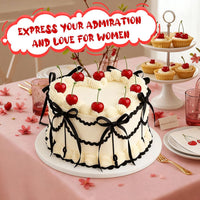 Chunful fake cherry cake toppers with red polyester bows - view 37
