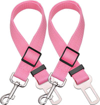 Elisel Elisel 2 Packs Adjustable Length Pet Dog Cat car seat Belt Pet - Pink