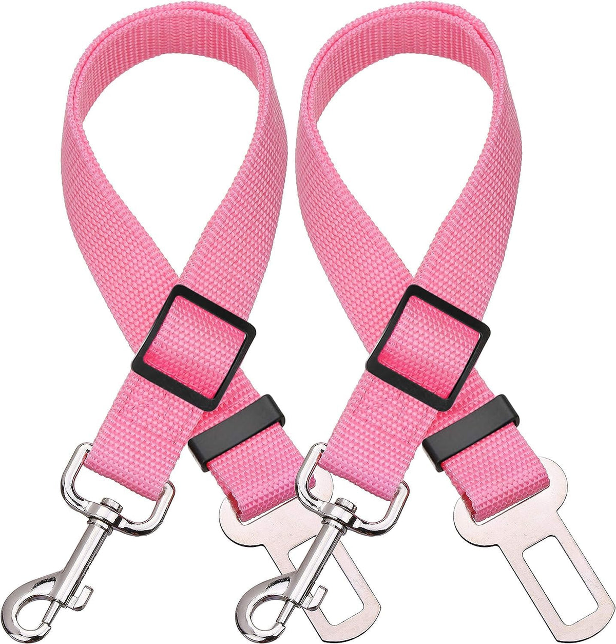 Elisel Elisel 2 Packs Adjustable Length Pet Dog Cat car seat Belt Pet - Pink