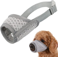 Dog Muzzle, Puppy Soft Mesh Muzzles for Grooming Biting Chewing – Essentials for Dogs - Grey / XS-(Snout 5¼”-6”)