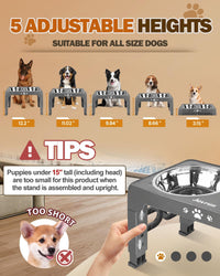 Elevated Dog Bowls for Medium Large Size Dogs - Grey / Medium Large / 2 Basic Bowls - image 2