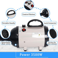 Dog Dryer for Large Dogs 5.2HP 3800W High Velocity Pet Hair Dryers – Essentials for Dogs - Beige - image 3