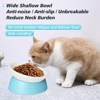 17 oz Raised Cat Food Bowls, Adjustable-Angle Pet Bowls - Milky White, Light Blue & Milky White, Pink - image 2