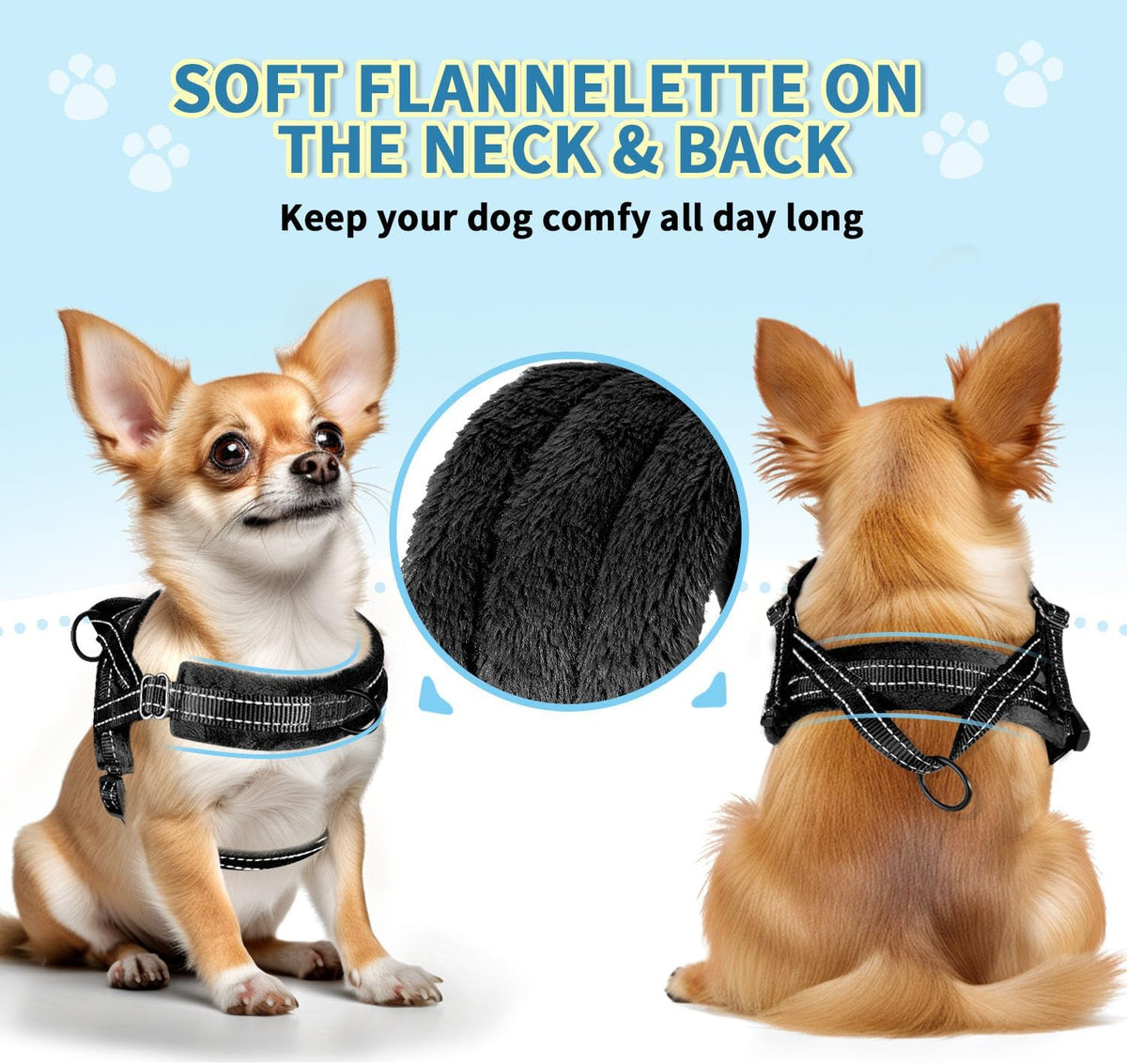SlowTon No Pull Small Dog Harness and Leash Set with Front Clip – Essentials for Dogs - X-Small / Black - image 2