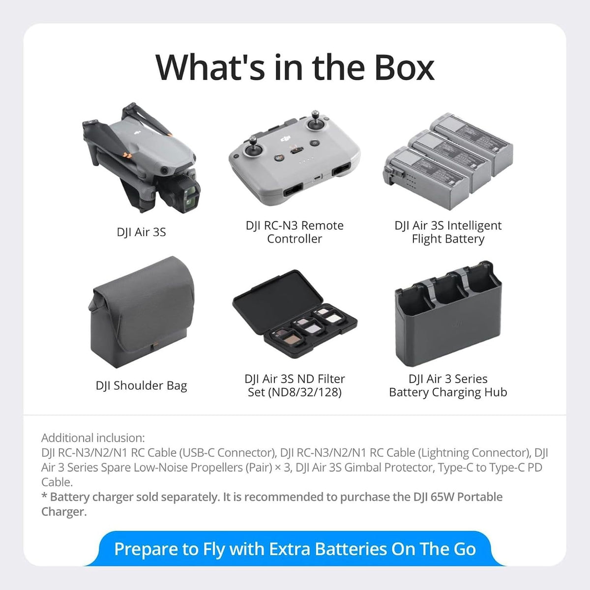 DJI Air 3S Fly More Combo, 4K Drone – Fun for Kids & Family - Air 3S Fly More Combo (RC-N3) - image 4