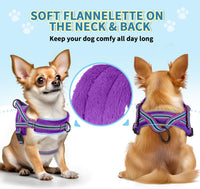 SlowTon No Pull Small Dog Harness and Leash Set with Front Clip – Essentials for Dogs - Medium / Purple - image 2
