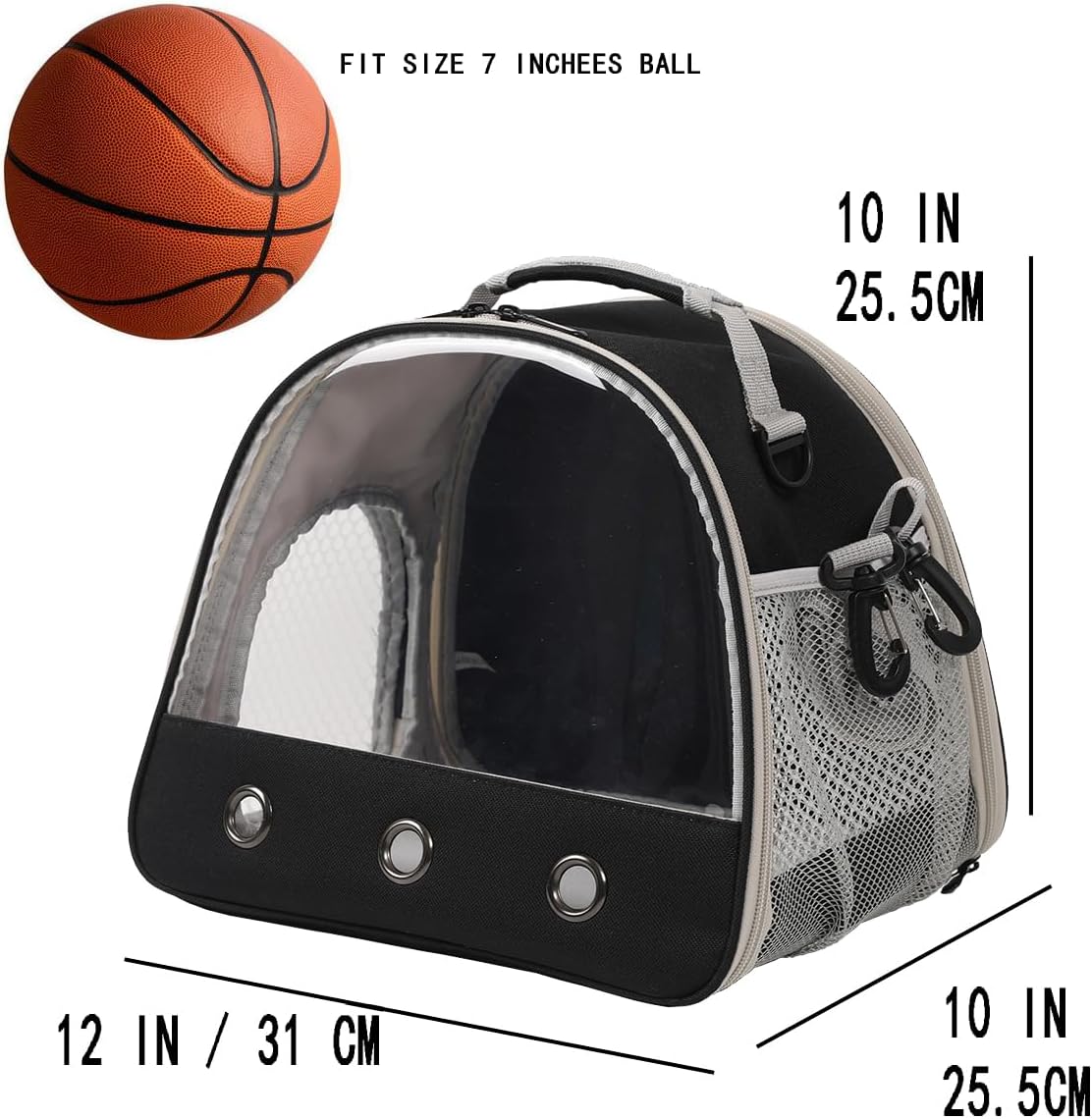 Bearded Dragon Travel Backpack with Harness and Leash Set - Black / Carrier+LSH Brown - image 2