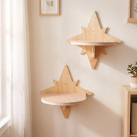 Moon & Star Cat Wall Shelves - Beige-star / M - image 2