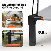 Elevated Dog Bed with Removable Canopy - Grey / 51"L x 36"W x 9.5"H - image 2