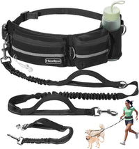 Hands-Free Dog Leash with Pouch - Black