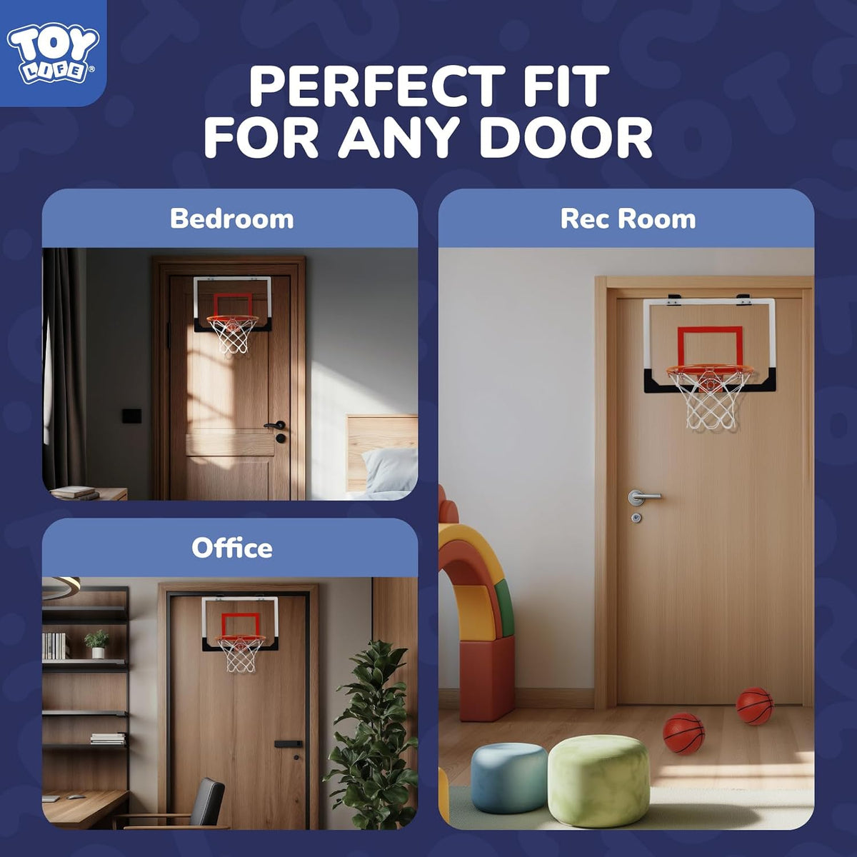 TOY Life Basketball Hoop Over The Door Basketball Hoop – Fun for Kids & Family - White-Classic - image 4
