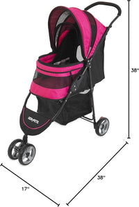 Gen7Pets Regal Plus Dog Stroller, Raspberry Sorbet Pet Stroller - image 2