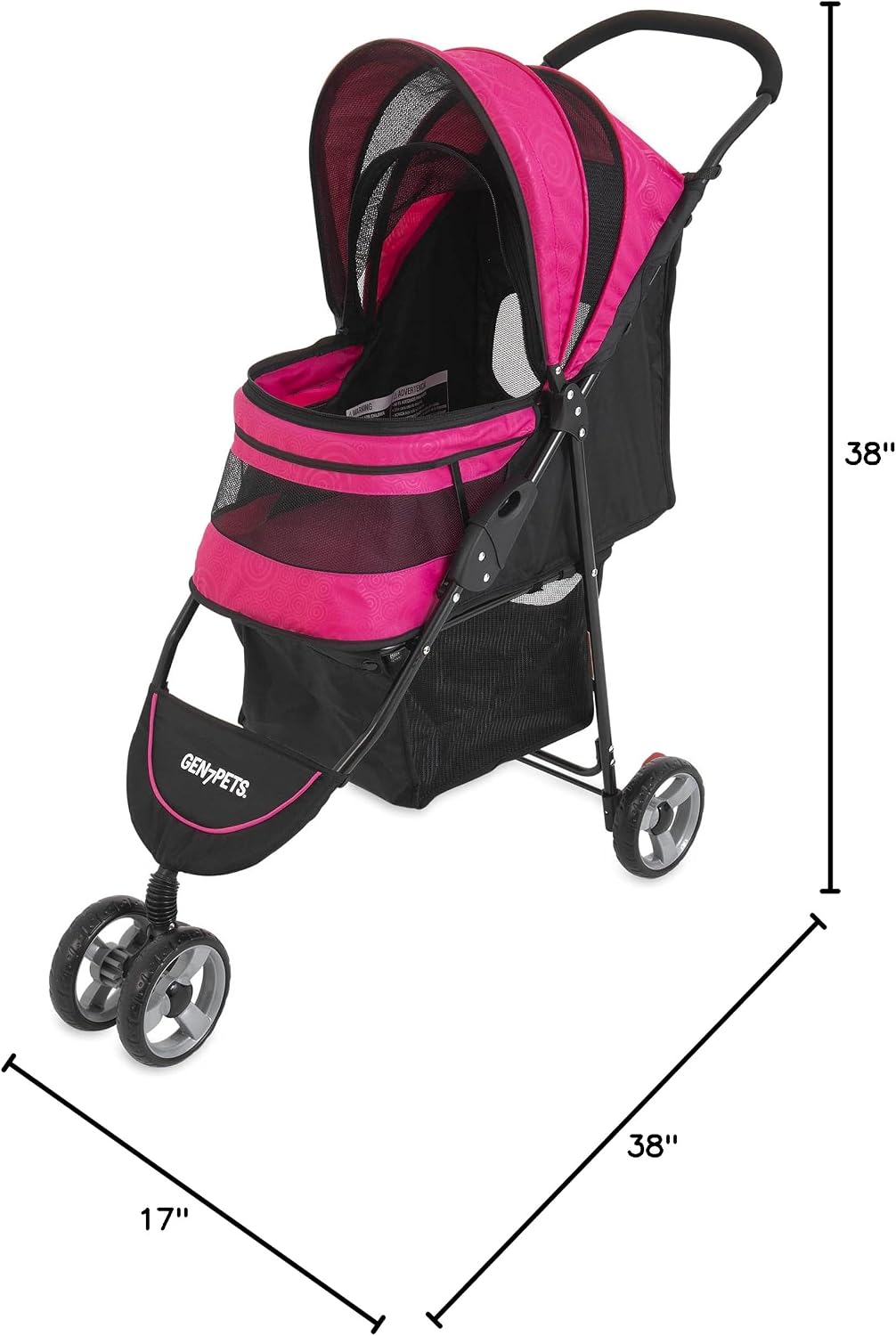 Gen7Pets Regal Plus Dog Stroller, Raspberry Sorbet Pet Stroller - image 2