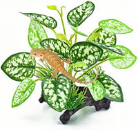 Reptile Artificial Plants, Terrarium Decorations Supplies – Essentials for Fish - D