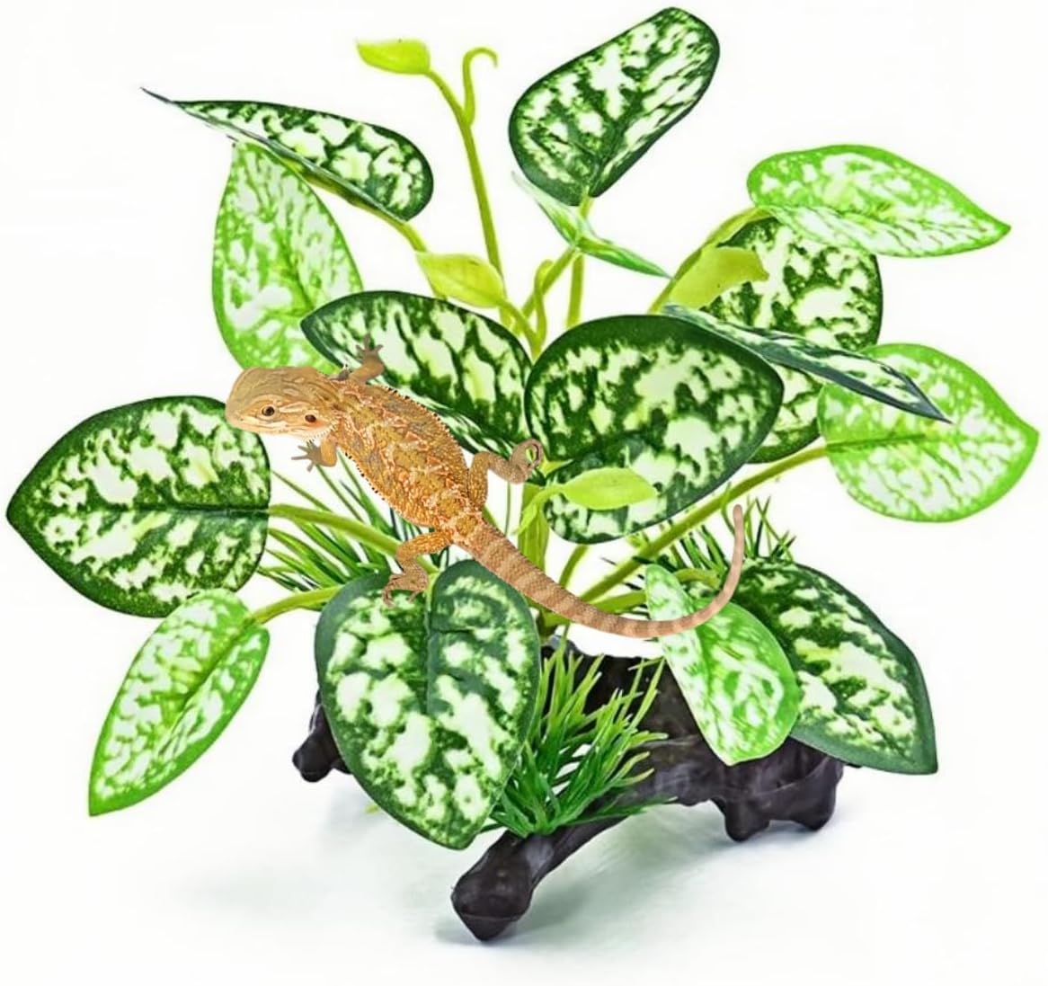 Reptile Artificial Plants, Terrarium Decorations Supplies – Essentials for Fish - D