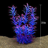 DSkoiph 2 pcs Aquarium Decor Plastic Plants Extra Large 21 Inches - Purple - image 2
