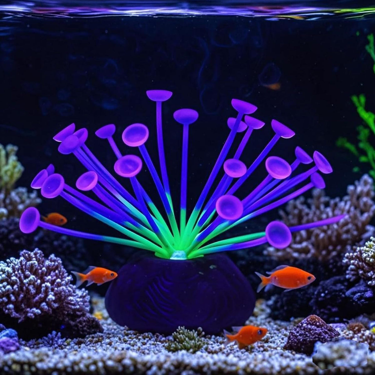 ZtohPyo Glow Fish Tank Decorations - Purple Trumpet-shaped - image 2