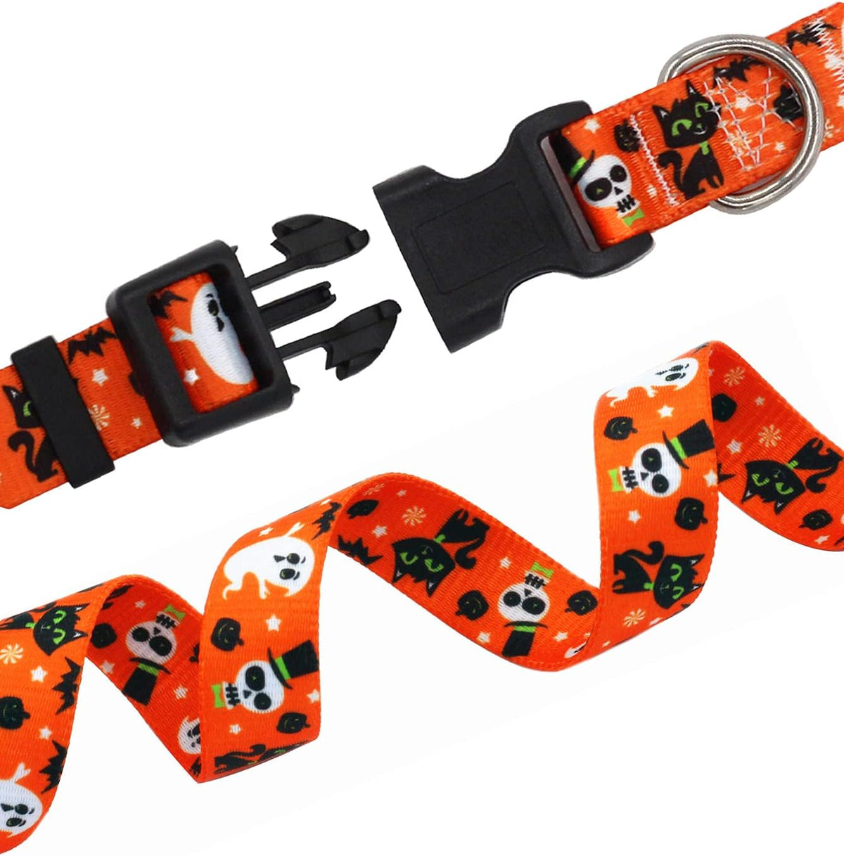 Mihqy Dog Collar for Medium Dogs, Fashion Design, M - L (Neck 14.9-24.8", Width 1") / Halloween - image 4