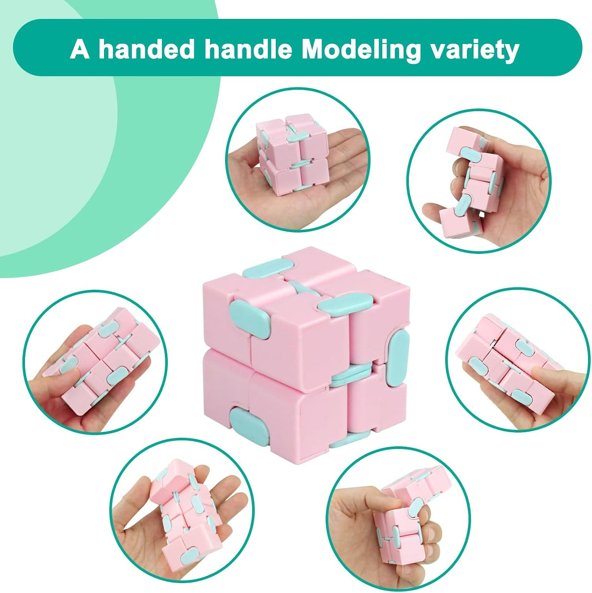 InfinityCube Fidget Toys for Kids and Adults - Macaron Pink / 1 - image 2
