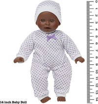 New York Doll Collection 11 inch soft body baby doll in polka dot onesie with pacifier and blanket - view 17
