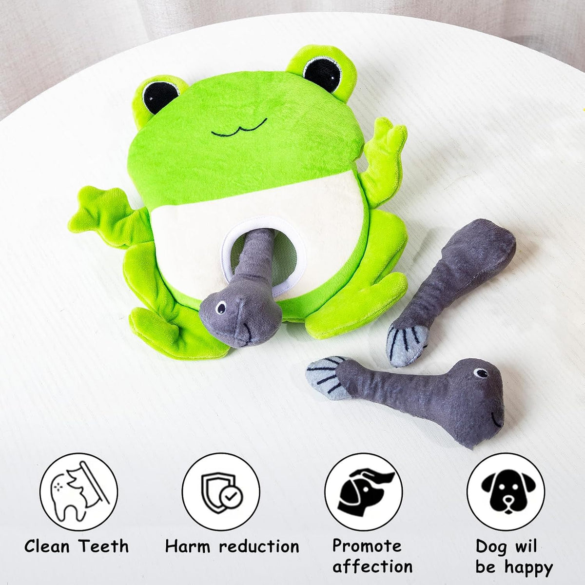 Hollypet Squeaky Hide and Seek Dog Toys for Small and Medium Dogs - Frog - image 4