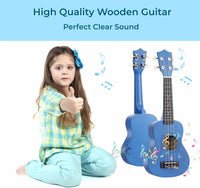 Jakeloo 21 inch pink wooden acoustic guitar with 4 strings for beginners - view 10
