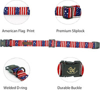 Elegant little tail Fall Dog Collar - American Flag B / X-Small (Pack of 1) - image 2