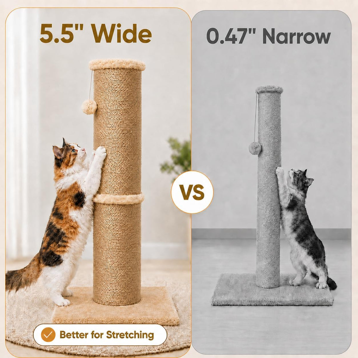 PAWSCRAT 32-Inch Tall Cat Scratching Post, Sisal - X-Large / Yellow - image 4