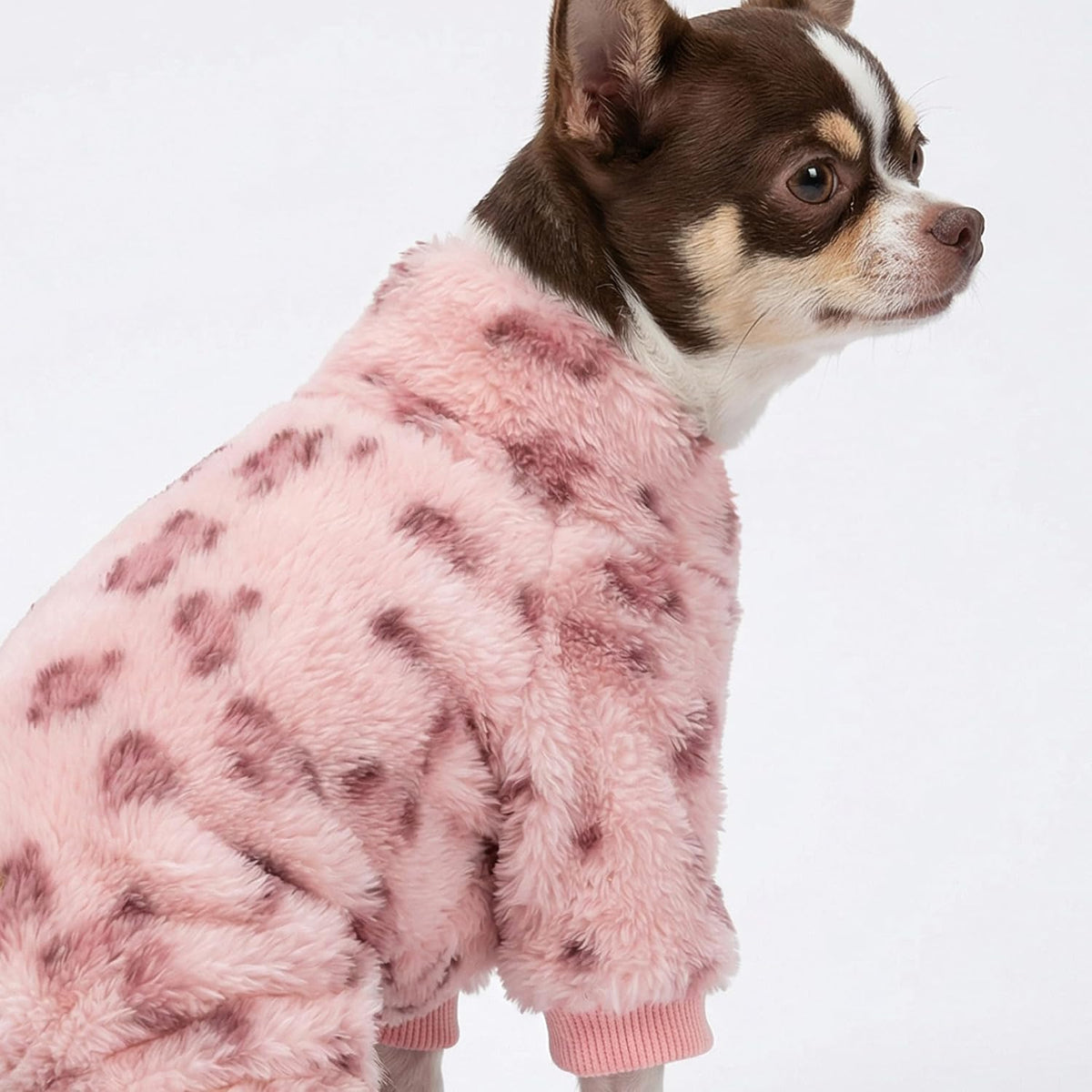 Fitwarm Collared Neck Plaid Dog Pajamas - Large / Leopard - image 2