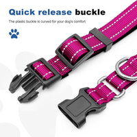 Reflective Martingale Dog Collars. Dog Collar with Quick Release - XS:3/4" Wide for 11.5"-13.5" Neck / Rose Red - image 3