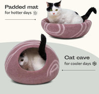Cat Cave, New Zealand Wool Bed for Indoor Cats - Rose Gold / Medium - image 3