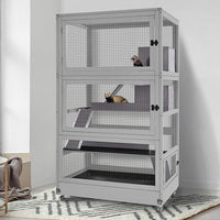 GUTINNEEN Large Chinchilla Cage, 4 Levels Ferret Cage - Large Critter Nation Hutch with Chew-Proof Aluminium Edge & PVC Layer, Brake Wheels Moveable - for Hamster, Rat, Gerbil