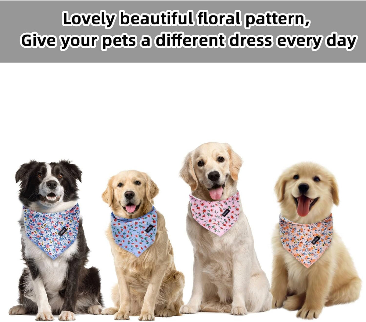 Dog Bandanas Spring Cotton Large 4PCS - Small - image 4