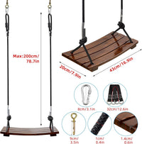 PELLOR Wood Tree Swing Seat - Chocolate / 17.7x7.9x0.4 inch - image 4