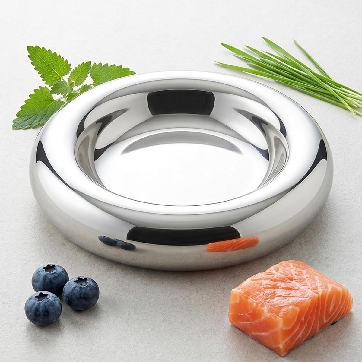 CatGuru Cat Food Bowl, Ceramic Bowls for Indoor Cats - Set of Two / Torus Mirror - image 3