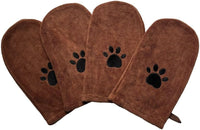 Penny & Niko Microfiber Pet Towel Mitts - Standard - 4 pack / Brown