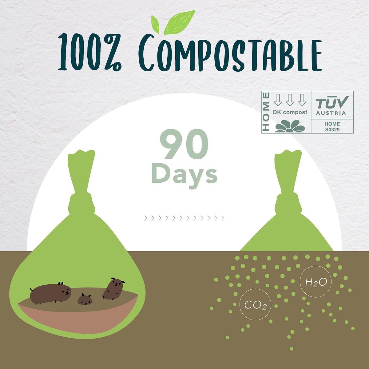 Certified Compostable Dog Poop Bag Rolls - 1 Count (Pack of 360) - image 2