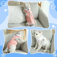 Coppthinktu cat recovery suit onesie with Velcro back and fun patterns - view 4