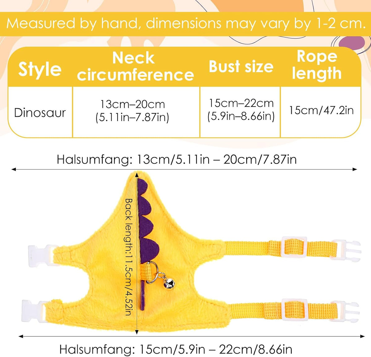Ferret Harness and Leash Set Small Animals Vest Harness with Safe - Yellow - image 2