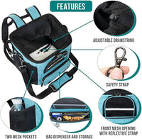 PetAmi Dog Bike Basket, Soft-Sided Ventilated Dog Bike Carrier Backpack, Pet Bicycle Basket for Bike Handlebar, Small Medium Puppy Cat Kitten Car Booster Seat with Safety Strap, Max 18 lbs, Blue