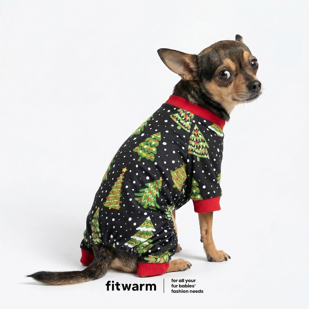 Fitwarm Funny Duck Dog Pajamas - Christmas Tree / Medium - image 2