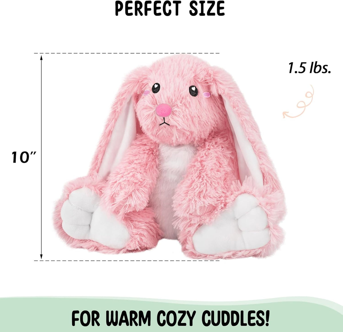 Bunny Microwavable & Weighted Stuffed Animals - Pink Bunny - image 3