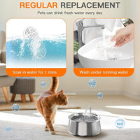 Cat Water Fountain Filters for 108/3.2L& 4L/134oz Stainless Steel Pet Water Dispenser Fountain Filters (6 Filters& 6Sponges) (6 Filters& 6 Sponges)