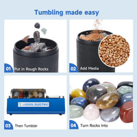 Leegol single drum 3 lb rock tumbler machine with rubber barrel - view 5