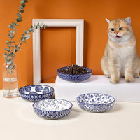 Selamica Ceramic Cat Bowls Set of 6 - 5.6 Inch, Set of 6 / Vintage Blue - image 3