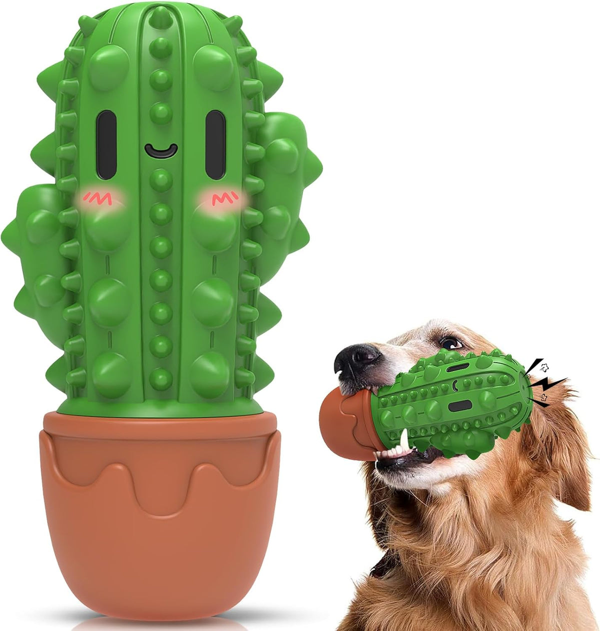 Cactus Dog Chew Toy for Aggressive Chewers - For Medium Large Dog / Green