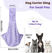 Pawaboo Small Dog Sling Carrier – Essentials for Dogs - P-Purple Daisy - image 2