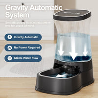 Automatic Dog Water Dispenser, Stainless Steel Bowls Feeder - Dark / 1 Gallon - image 2