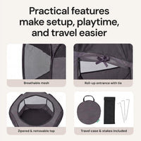 FurHaven Soft-Sided Dog & Cat Playpen - Gray / Small - image 3